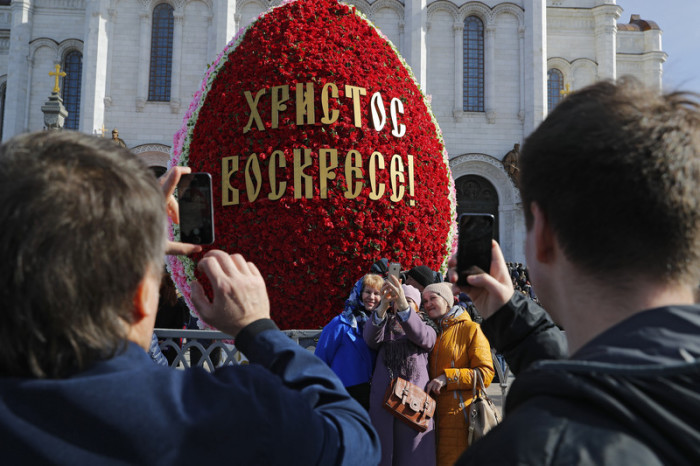 Orthodoxe Osterfeier in Moskau. Foto: epa/Sergei Ilnitsky