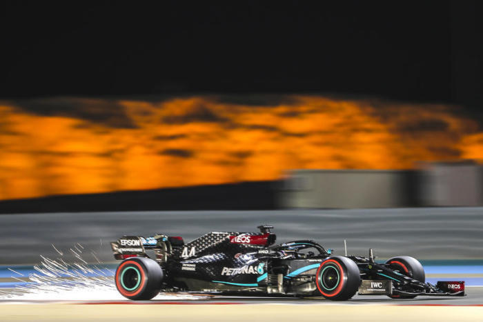 Lewis Hamilton, britischer Formel-1-Pilot von Mercedes-AMG Petronas, im Einsatz. Foto: epa/Kamran Jebreili