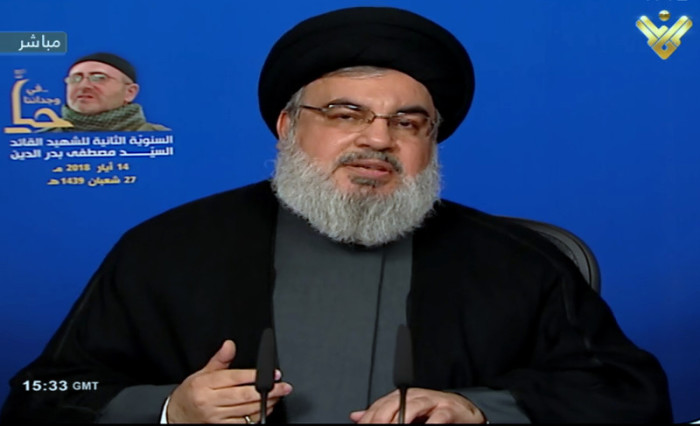 Generalsekretär der Schiitenmiliz Hisbollah Hassan Nasrallah. Foto: epa/Al-manar Tv Grab