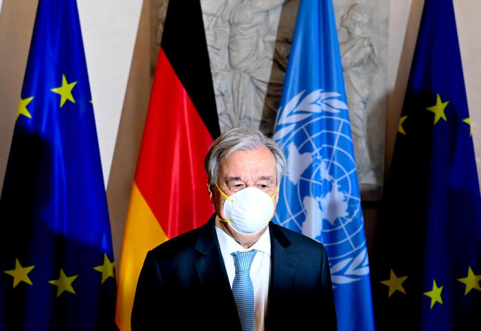 UN-Generalsekretär Antonio Guterres gibt eine Erklärung ab. Foto: epa/Filip Singer