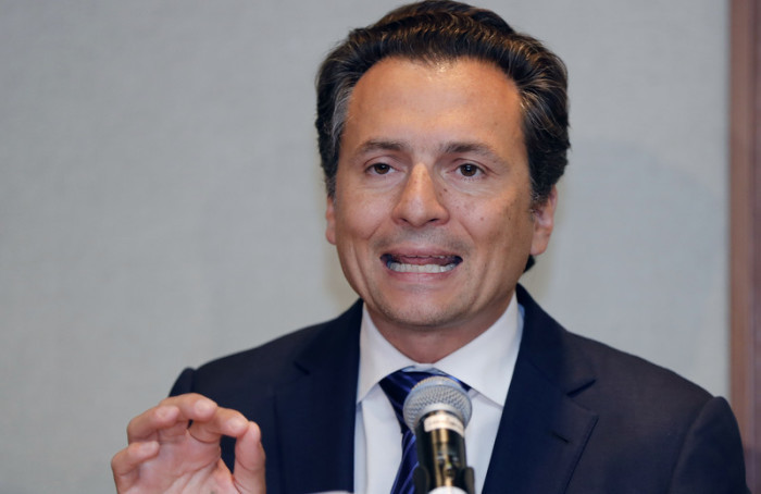 Der frühere CEO von Petroleos Mexicanos (Pemex), Emilio Lozoya, spricht während einer Pressekonferenz in Mexiko-Stadt. Archivfoto: epa/Jose Mendez