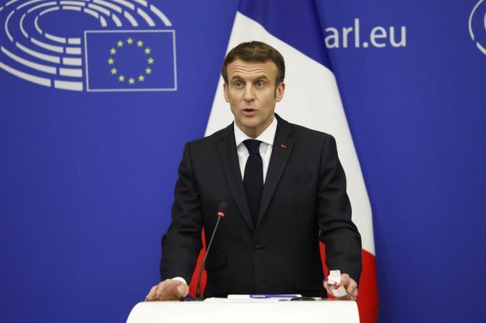 Emmanuel Macron im Europäischen Parlament. Foto: epa/Julien Warnand