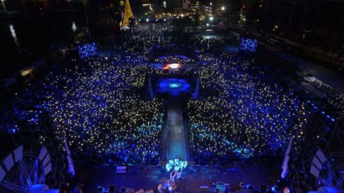 Drohnenaufnahme von der gigantischen Bühne und dem Lichtermeer im Publikum. Fotos: PR Pattaya