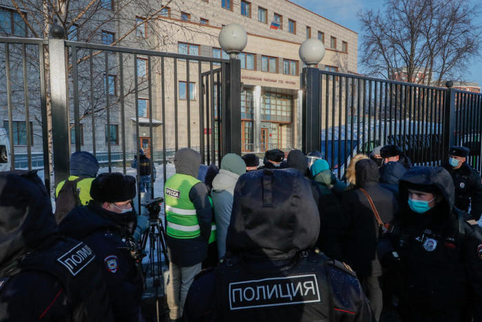 Kriegsveteranen-Verleumdungsprozess gegen Alexej Nawalny in Moskau.Foto: epa/Sergei Ilnitsky