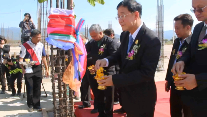 Spatenstich zum Bau des Cross-Docking-Centers in Chiang Khong. Foto: National News Bureau of Thailand