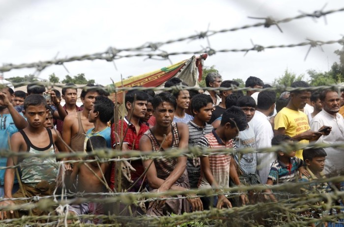 Rohingya-Flüchtlinge in einem Auffanglager. Foto: epa/Nyein Chan Naing