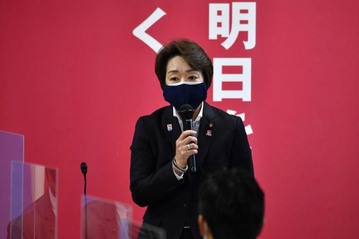 Der japanische Olympia-Minister Seiko Hashimoto hält eine Rede während eines Treffens von Tokyo 2020. Foto: epa/Kazuhiro Nogi