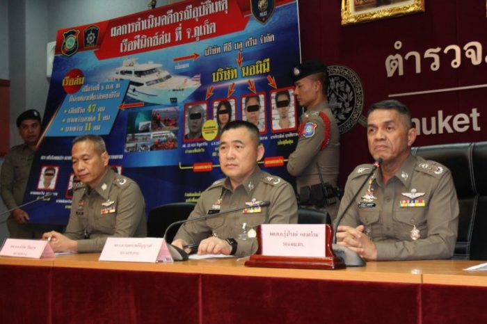 Auf einer Pressekonferenz präsentierte die Polizei ihre Ermittlungsergebnisse zum Phoenix-Unglück. Foto: The Thaiger