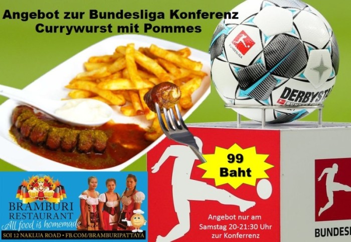Bundesliga-Konferenz und Currywurst-Pommes, was gibt es Besseres? Am Samstag im Bramburi!