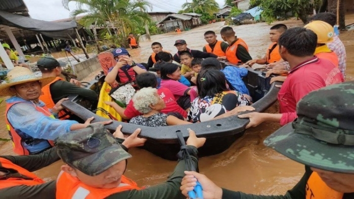 Im Bezirk Wan Nua in der nordthailändischen Provinz Lampang kam es zu schweren Überschwemmungen. Foto: The Nation