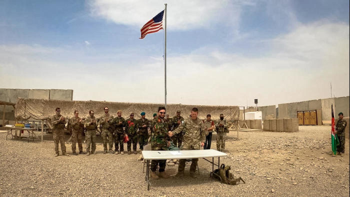 US-Truppen in Afghanistan übergeben Stützpunkt an die afghanische Nationalarmee. Foto: epa/Verteidigungsministerium Handout