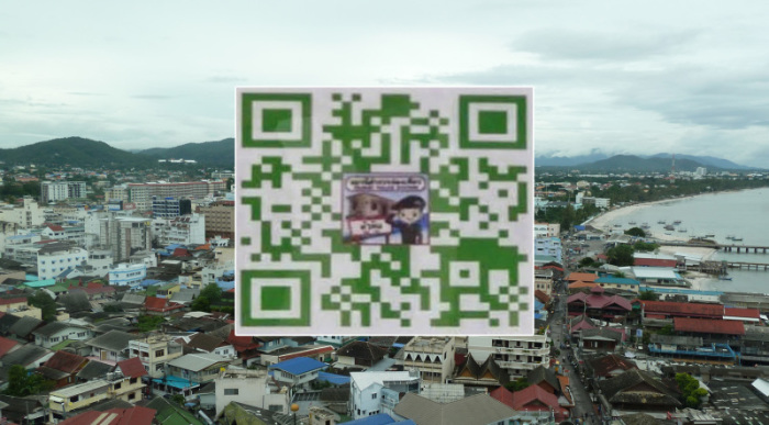 Den QR-Code einscannen und man gelangt zum LINE-Account der Touristenpolizei Hua Hin. Voraussetzung: Man hat die LINE-Anwendung auf seinem Smartphone installiert. Foto: Redaktion