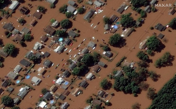 Satellitenaufnahme von historischen Überschwemmungen in New Jersey, USA. Foto: epa/Maxar Technologies Handout