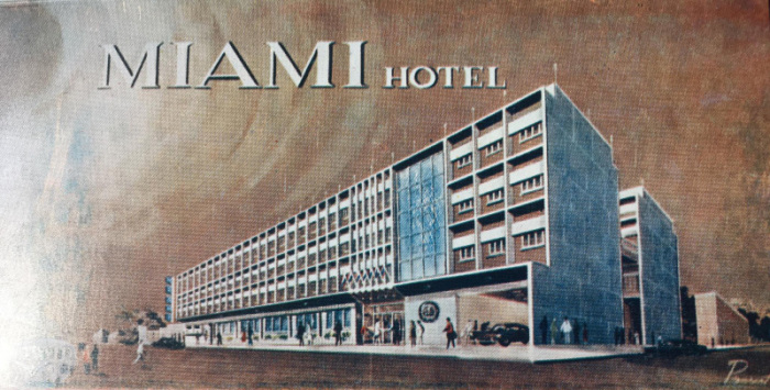 Eine Werbeaufnahme vom Miami Hotel aus den 60er Jahren. Der Vietnamkriegsveteran präsentiert sich auch heute noch unverändert im selben Design, trotz Renovierung. Foto: Miami Hotel