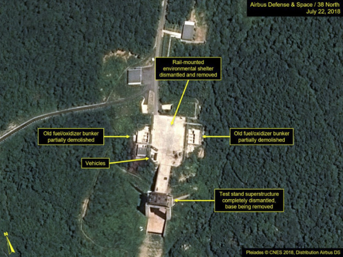 Nordkoreas Sohae Satellite Launching Station wird demontiert. Foto: epa/Airbus/38 NORTH