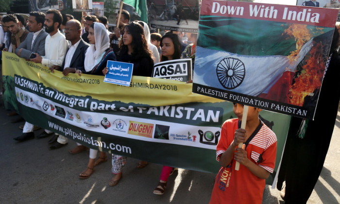  Anti-Indische Proteste in Pakistan. Foto: epa/Shahzaib Akber