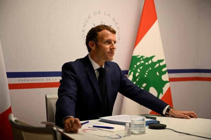 Staatspräsident Emmanuel Macron nimmt an der Geberkonferenz für den Libanon teil. Foto: epa/Christophe Simon