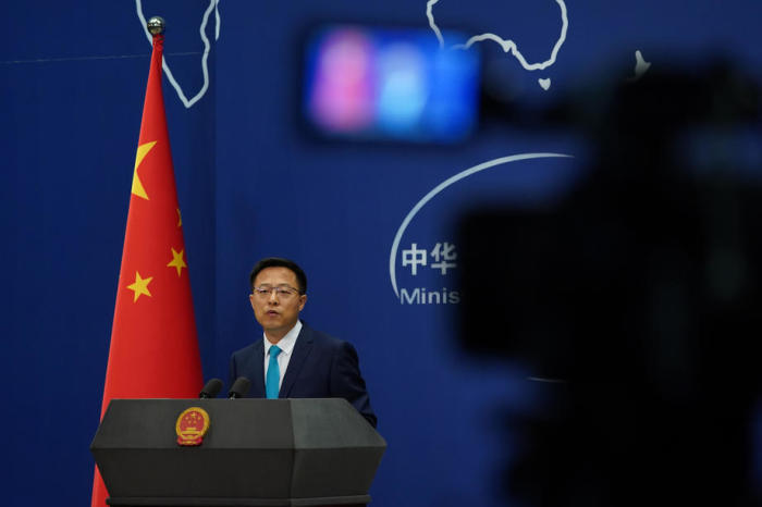 Zhao Lijian, Sprecher des chinesischen Außenministeriums, ist Pressesprecher in Peking. Foto: epa/Wu Hong