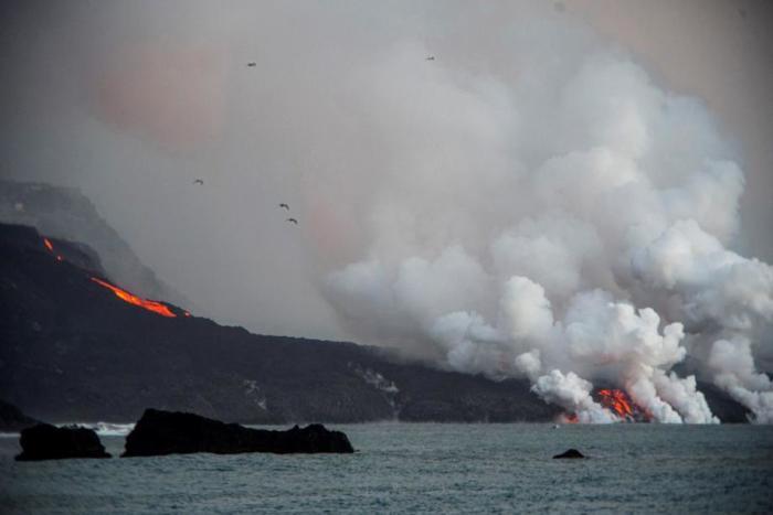 Ein Vulkanausbruch auf La Palma. Foto: epa/Miguel Caleromiguel Calero
