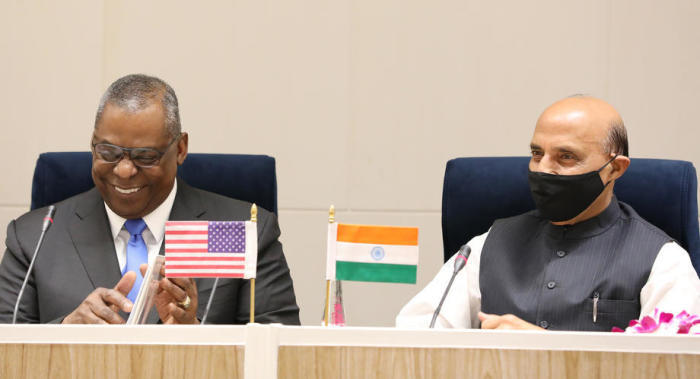 US-Verteidigungsminister Lloyd Austin besucht Neu-Delhi. Foto: epa/Harish Tyagi
