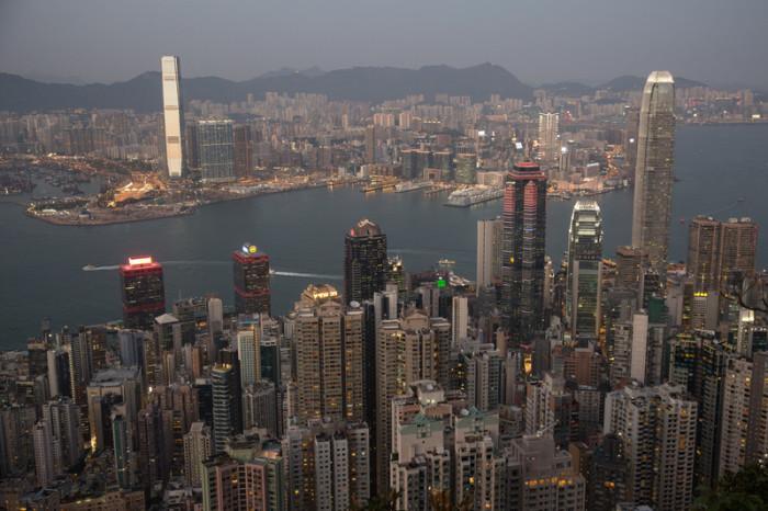  Blick auf die Hongkonger Skyline. Foto: epa/Jerome Favre