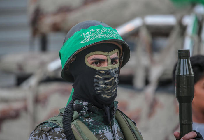 Die Kämpfer der Ezz-Al Din Al Qassam-Brigaden, des bewaffneten Flügels der palästinensischen Hamas-Bewegung. Foto: epa/Mohammed Saber