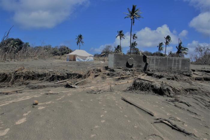 Die Gesellschaft des Roten Kreuzes von Tonga leistet Hilfe nach dem Vulkanausbruch und dem Tsunami. Foto: epa/Tonga-rotkreuz-gesellschaft