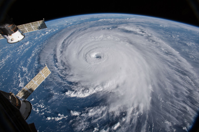 Hurrikan Florence von außerhalb der Internationalen Raumstation (ISS) gesehen. Foto: epa/Nasa