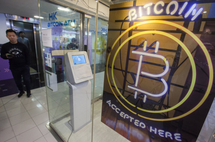 Bitcoin-ATM in Hongkong. Foto: epa/Alex Hofford