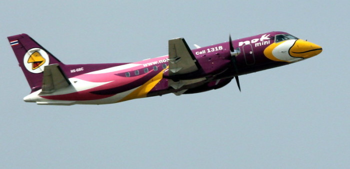 Eine Propellermaschine der Billigfluggesellschaft Nok Air. Foto: epa/Barbara Walton