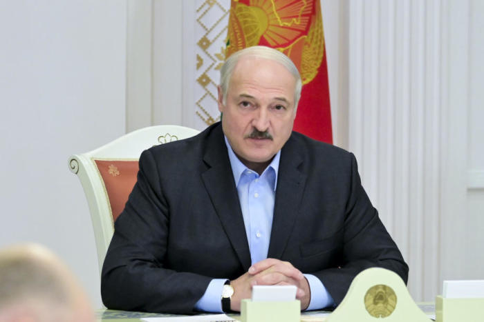 Weißrusslands Präsident Alexander Lukaschenko nimmt in Minsk an einem Treffen mit Spitzenbeamten der Sicherheitsbehörden des Landes teil. Foto: epa/Nikolai Petrov