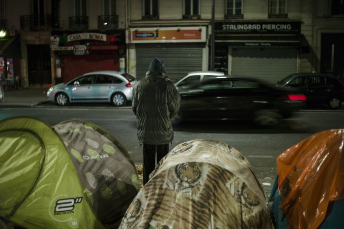Migranten in Paris. Archivfoto: epa/Yoan Valat