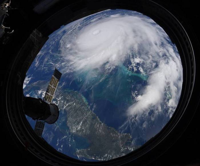 Der Hurrikan Dorian, aufgenommen von der Intenationalen Raumstation ISS aus. Foto: NASA/Dpa