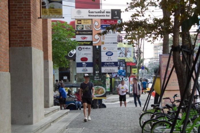 Seit dem Reisestopp für chinesische Touristengruppen ist der Publikumsverkehr in Chiang Mais Shopping- und Dining-Viertel rund um die Nimmanhaemin Road auf ein Minimum zurückgegangen. Foto: Tourism Authority of Thailand