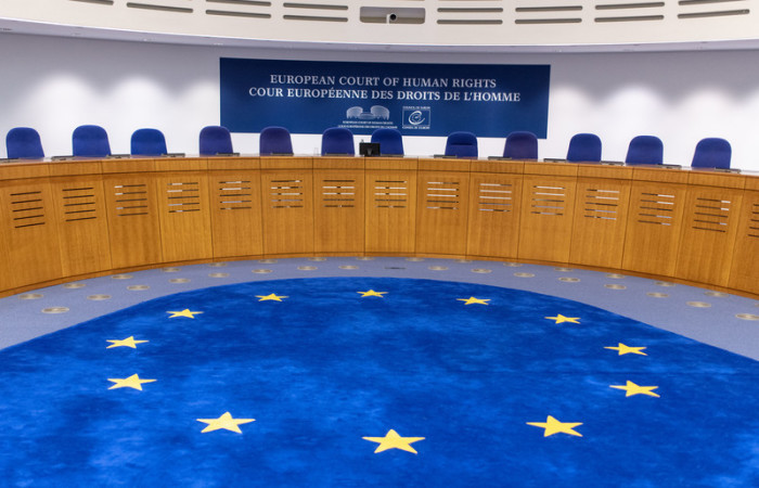 Der Verhandlungssaal des Europäischen Gerichtshofs für Menschenrechte (EGMR) in Straßburg. Foto: epa/Patrick Seeger