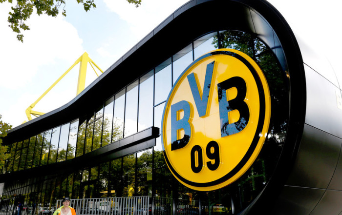 Logo des deutschen Bundesligisten Borussia Dortmund (BVB). Foto: epa/Ina Fassbender
