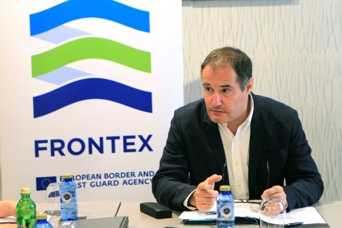 Der Direktor von Frontex, der Europäischen Agentur für Grenz- und Küstenwache, Fabrice Leggeri, spricht auf einer Pressekonferenz. Foto: epa/A.carrasco Ragel