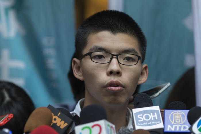  Der Anführer der «Regenschirm-Proteste», Joshua Wong. Foto: epa/Jerome Favre