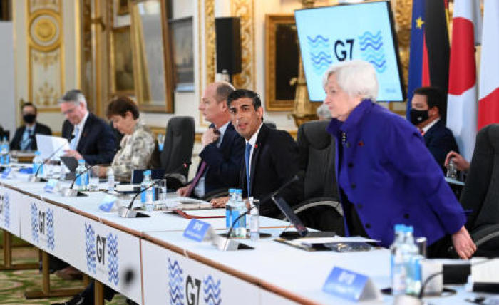 Treffen der G7-Finanzminister in London. Foto: epa/Andy Rain