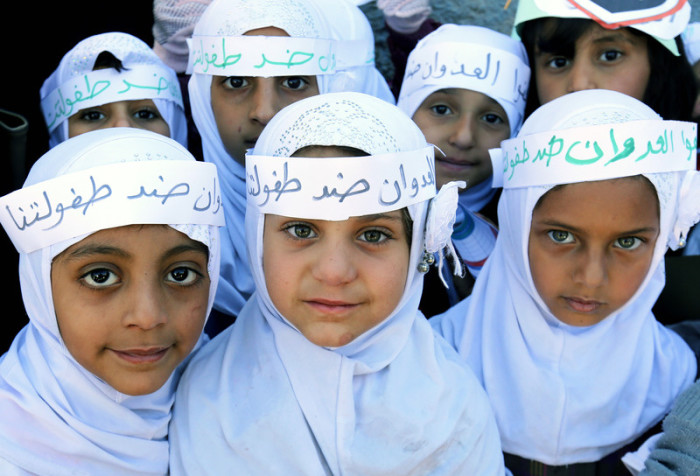 Kinder in Jemen. Foto: epa/Yahya Arhab