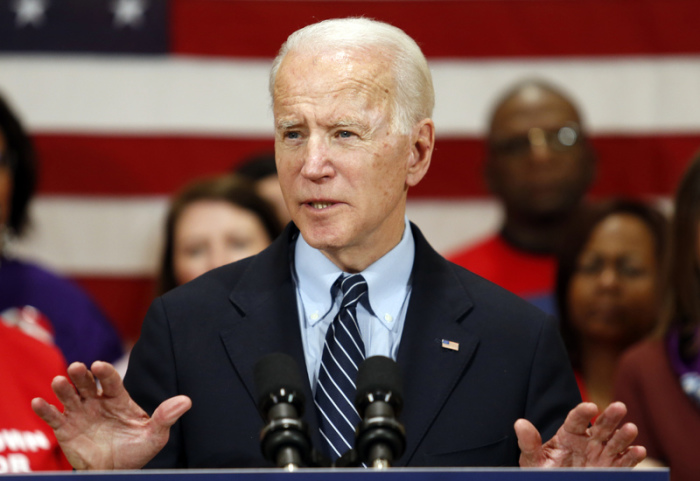 Joe Biden, ehemaliger US-Vizepräsident und Bewerber um die Präsidentschaftskandidatur der Demokraten. Foto: Paul Vernon/Ap/dpa