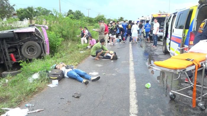 Das Foto zeigt die Unfallstelle in der Provinz Khon Kaen. Foto: The Nation