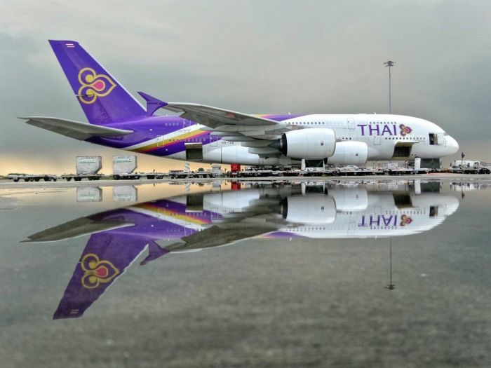 Eine Maschine des Typs Airbus A380 der staatlichen Fluggesellschaft Thai Airways International. Foto: TTR Weekly