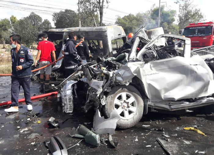 Folgenschwerer Unfall in der Provinz Chonburi im Jahr 2017 mit 25 Toten. Foto: epa/Str