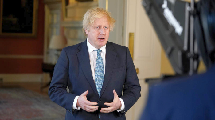 Der britische Premierminister Boris Johnson während einer Pressekonferenz in der Downing Street 10 in London. Foto: epa/Andrew Parsons