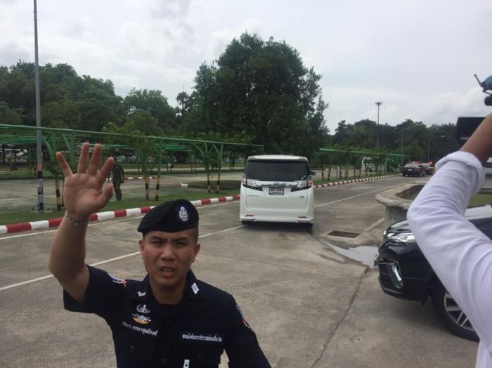 Sicherheitsmann am Tagungsort in Ubon Ratchathani. Foto: The Nation