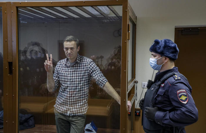 Alexei Navalny vor Gericht in Moskau. Foto: epa/Yuri Kochetkov