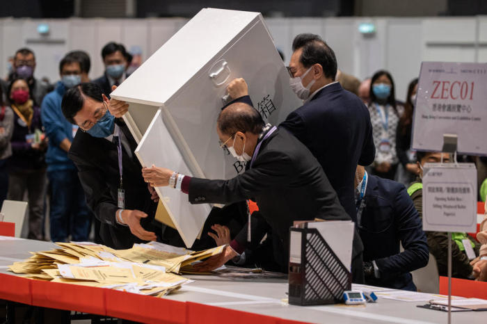Wahlen zur Legislative in Hongkong. Foto: epa/Jerome Favre