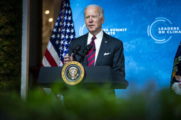 Joe Biden leitet den virtuellen internationalen Klimagipfel in Washington. Foto: epa/Al Drago/pool