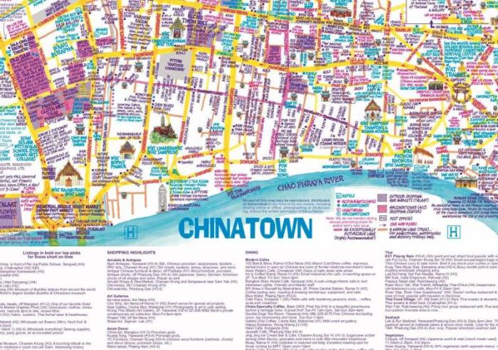Blick auf den detailreichen Stadtplan von Chinatown. Foto: Nancy Chandler